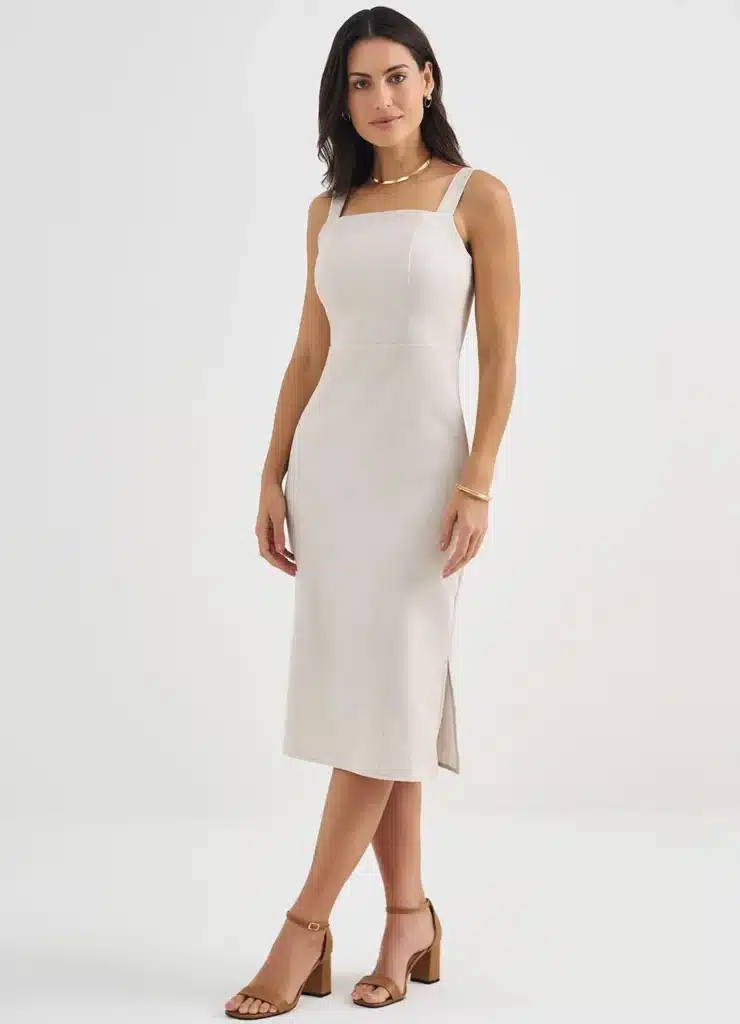 Vestido tubinho de algodão estruturado