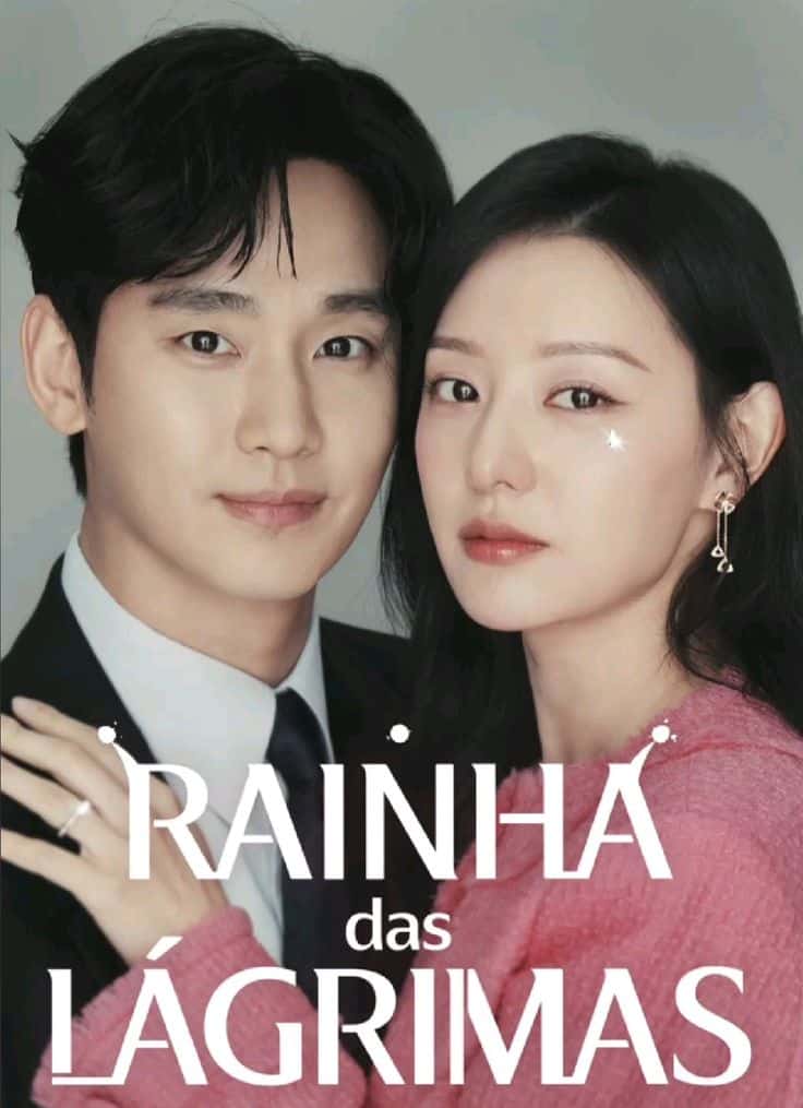 Cartaz promocional da série "Rainha das Lágrimas", com os protagonistas em primeiro plano.