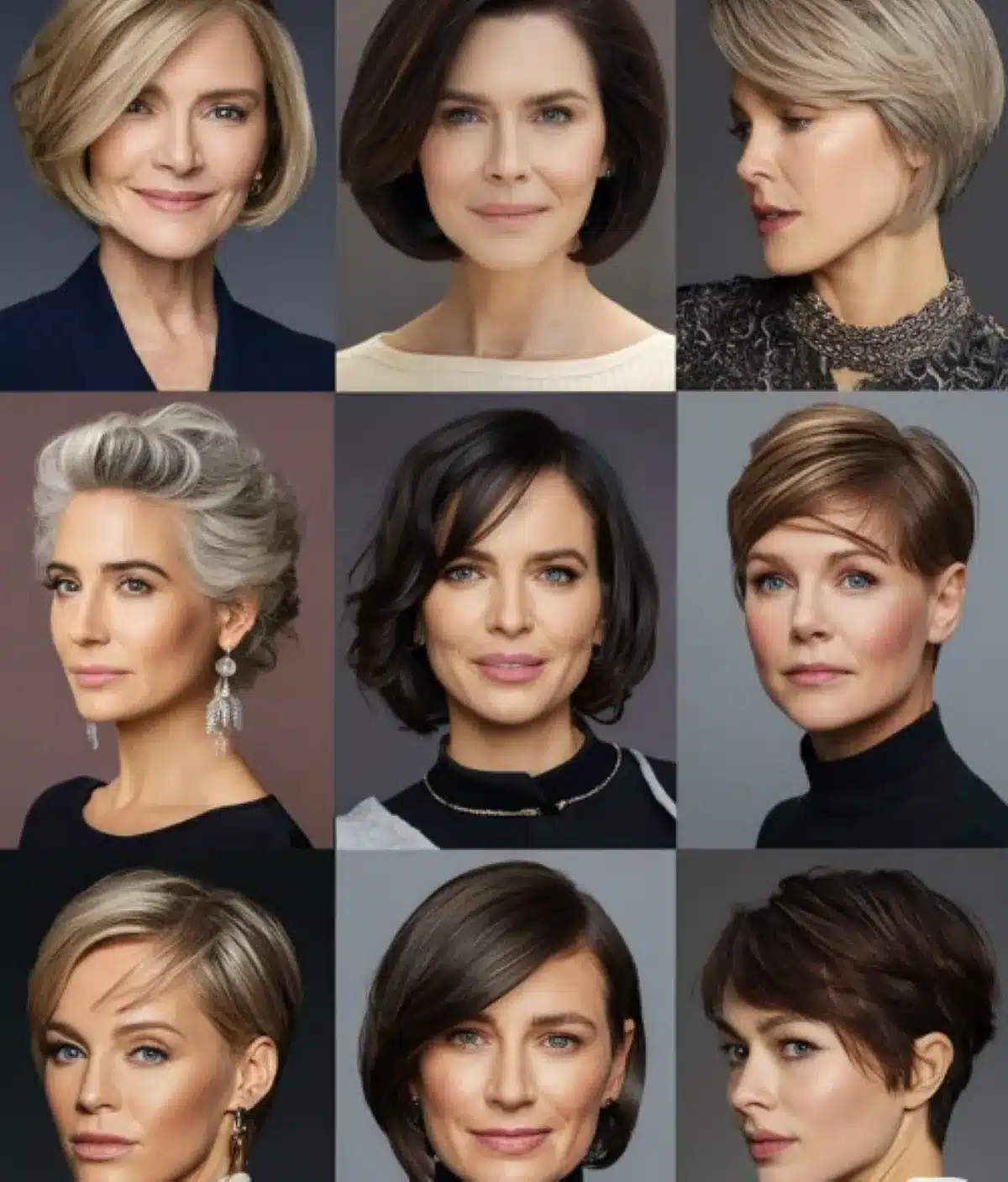 Mulheres com diferentes cortes de cabelo, todos estilos rejuvenecedores