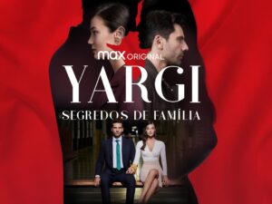 Capa da novela turca Yargı: Segredos de Família, com personagens principais em um cenário de suspense.