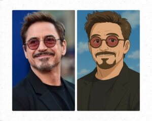 "Transformação de uma foto em estilo de desenho inspirado em Studio Ghibli.