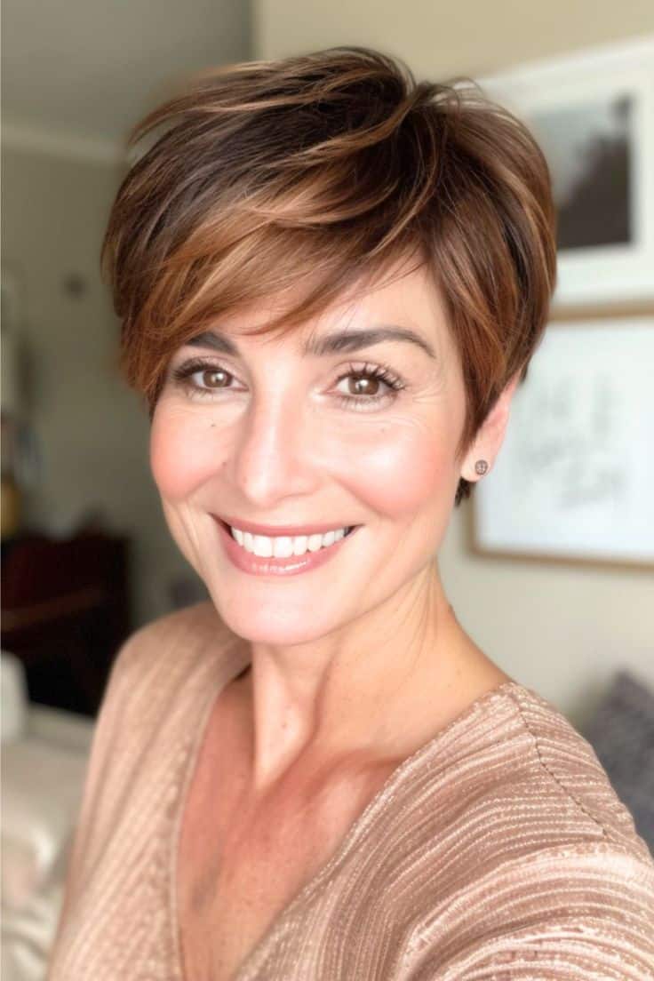 Cor de cabelo Caramelo para mulher 50+