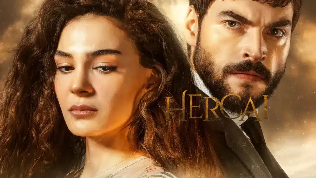 Miran e Reyyan, os protagonistas de 'Hercai: Amor e Vingança', envolvidos em um conflito de amor e vingança.