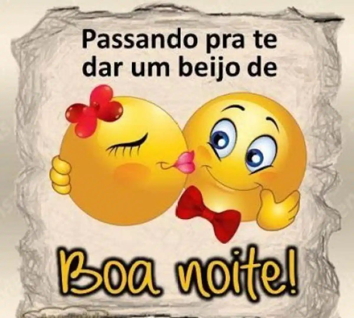 Emoji animado com beijo desejando boa noite