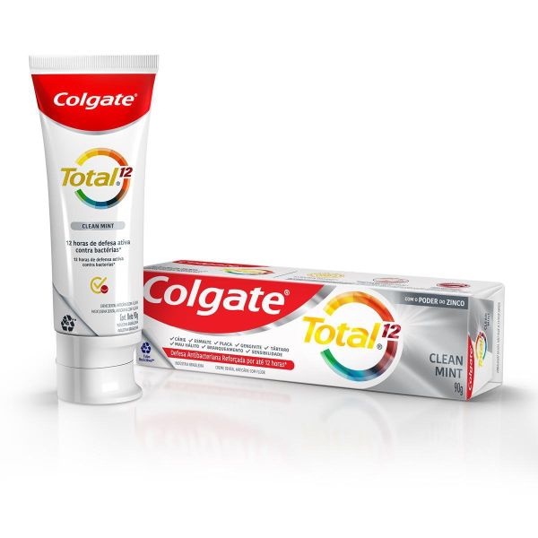 Embalagem da Colgate Total 12 Clean Mint, pasta de dentes suspensa pela Anvisa
