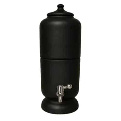 Filtro de barro preto moderno, estilo cacto, ideal para decoração contemporânea.