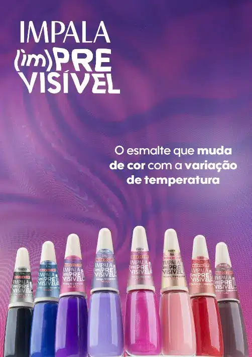 Esmalte termocrômico da linha Impala, que muda de cor com a variação de temperatura.