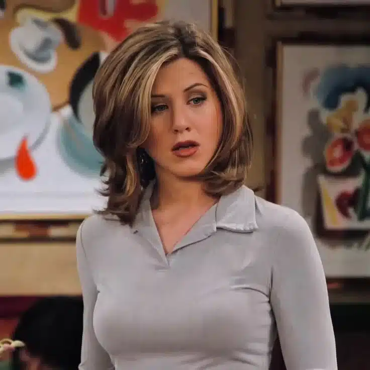 Jennifer Aniston com corte butterfly cut durante a série Friends
