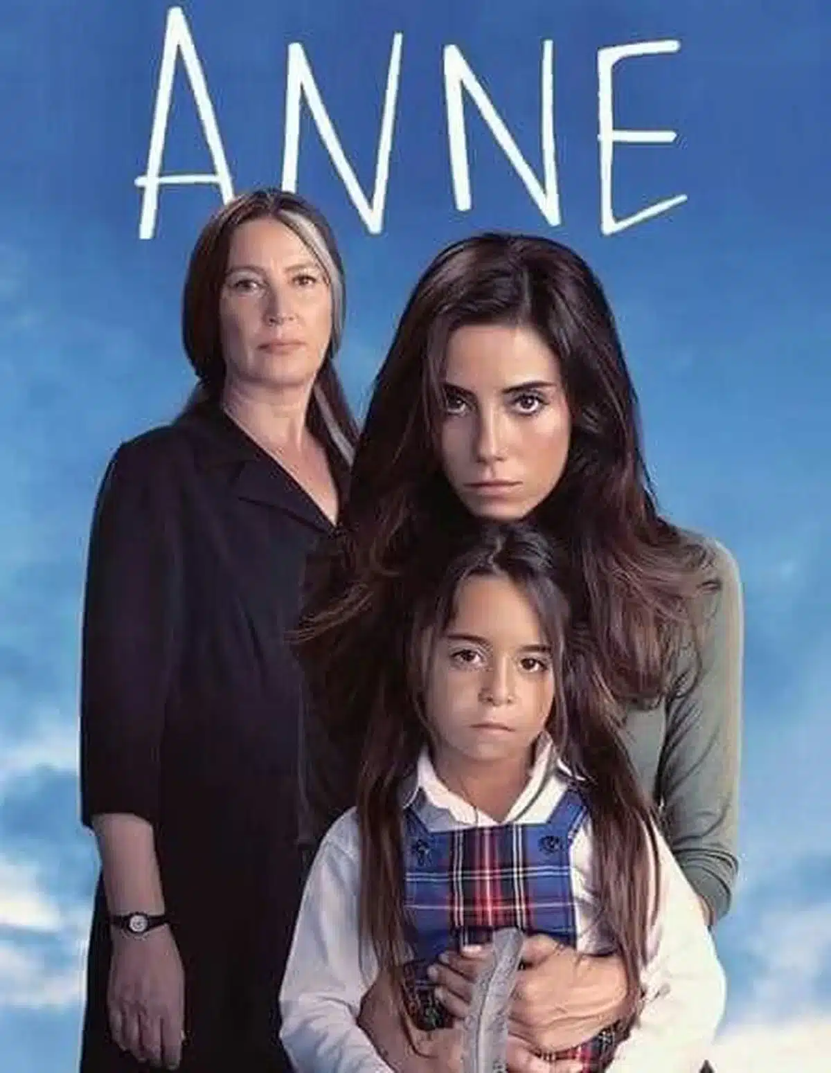 Imagem da novela turca ANNE, com Zeynep, Melek e a figura materna, destacando a proteção e o amor incondicional entre mãe e filha.