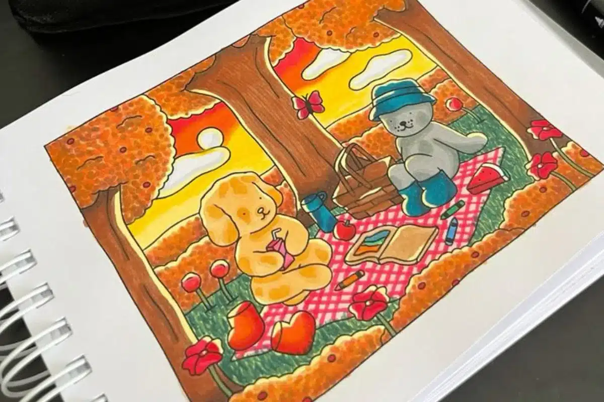 Piquenique na floresta: momento de diversão entre amigos.