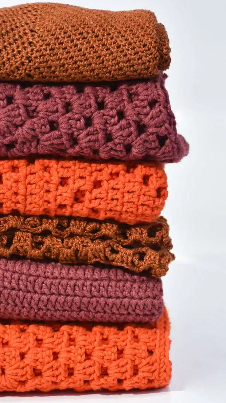 Texturas de crochê com diferentes pontos para peças de inverno 2025