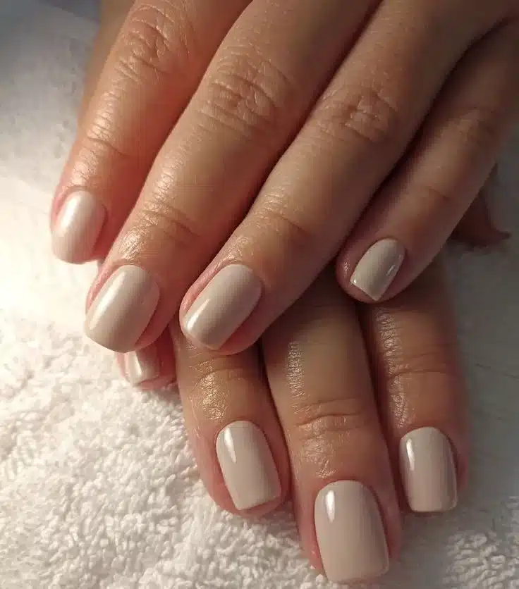 Unhas em tom nude para mulheres maduras