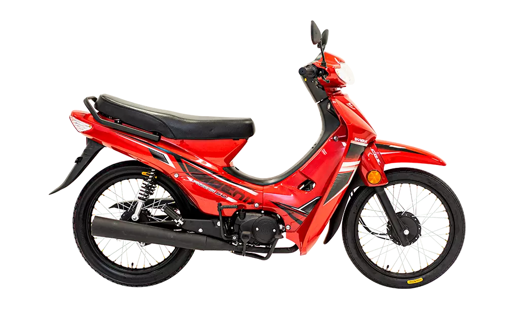 Motoneta Shineray Phoenix 50 vermelha com design compacto e econômico