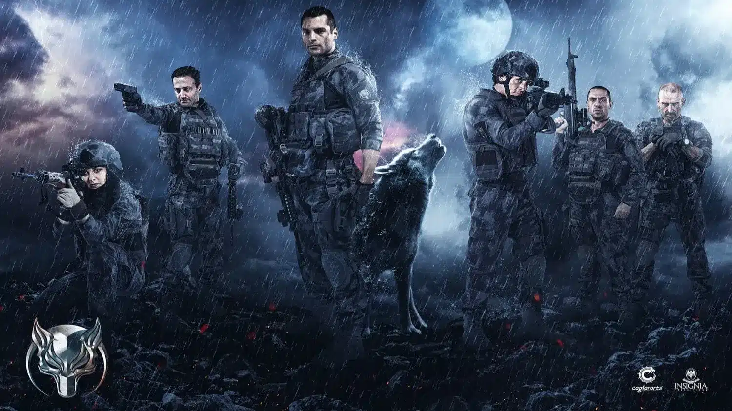 Elenco de Börü - Esquadrão Lobo em ação, enfrentando missões perigosas com a unidade de operações especiais.