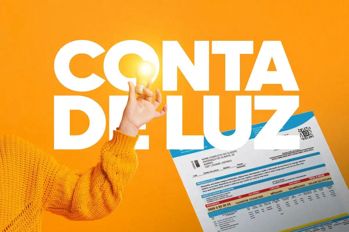 Imagem de uma conta de luz com destaque para a ideia de um empréstimo fácil com parcelas acessíveis na conta de energia.