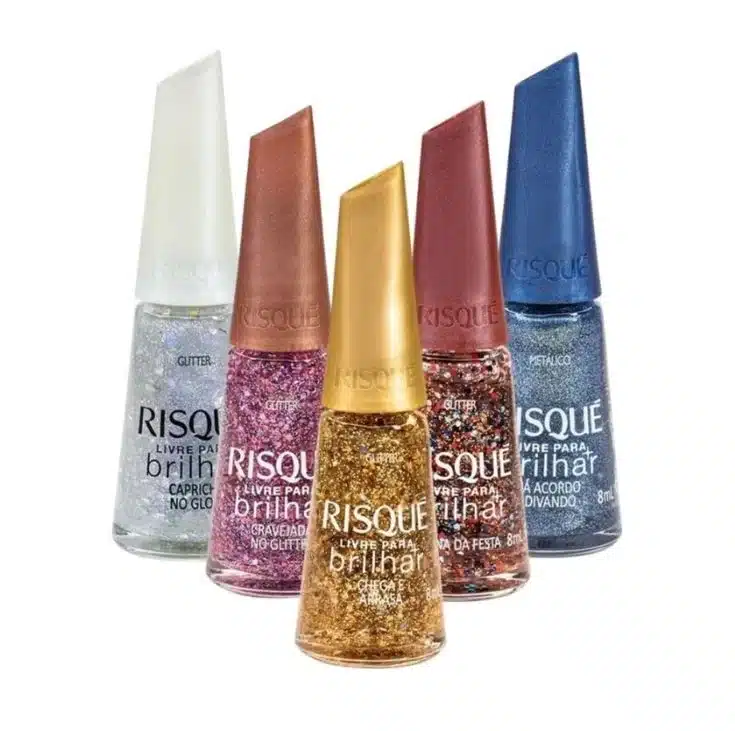 Esmaltes hipoalergênicos da Risqué com efeito brilhante
