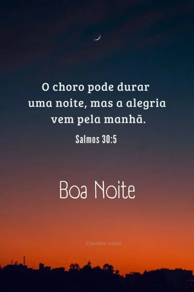 Imagem de boa noite com versículo, trazendo conforto e fé