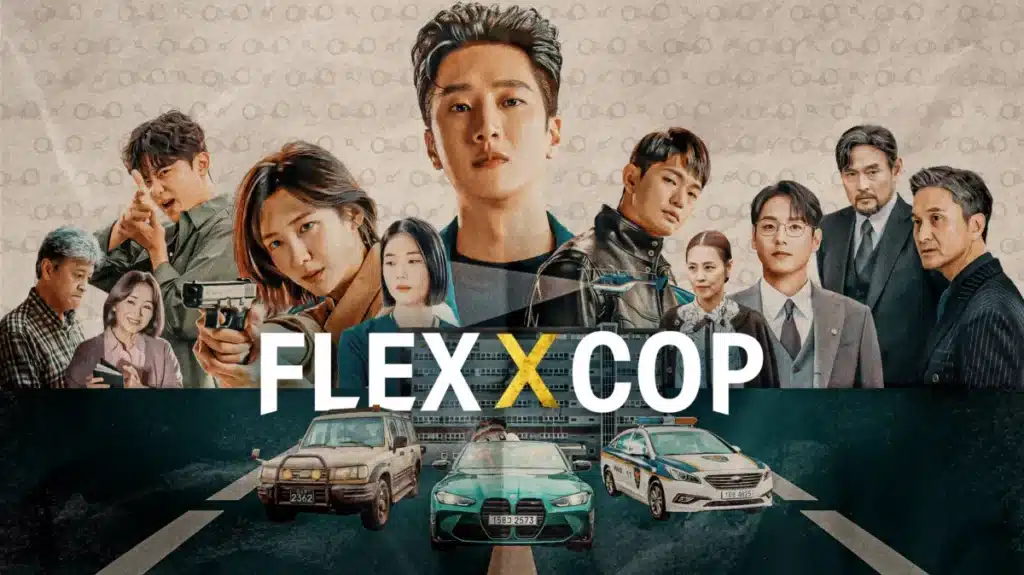 Pôster do dorama coreano 'Flex x Cop', com os personagens principais em poses de ação, para ilustrar um artigo sobre doramas de mais de uma temporada.