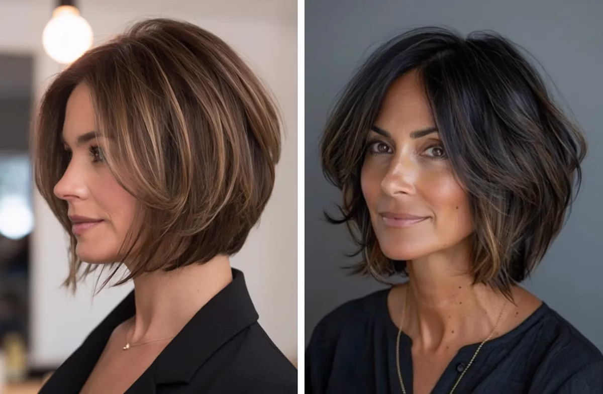 Corte bob moderno para rejuvenescimento com estilo.