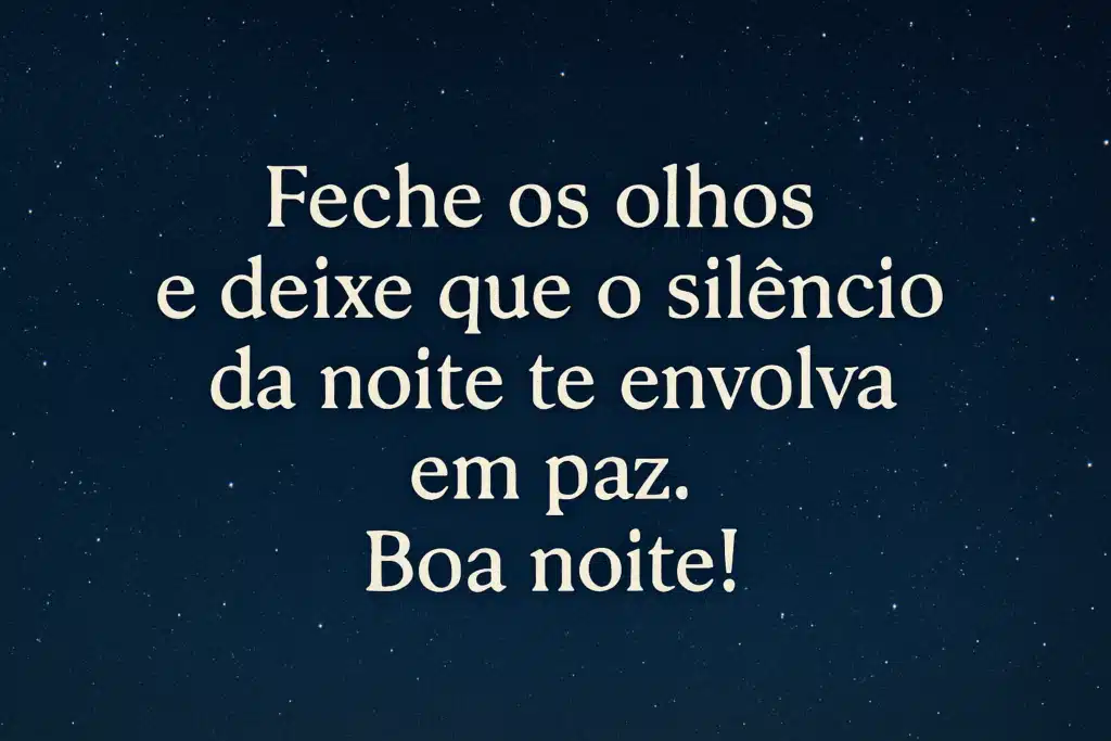 Mensagem de boa noite sobre um céu estrelado