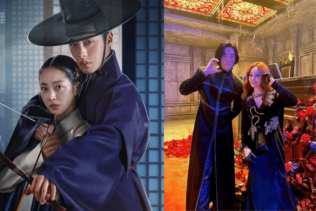 Montagem de fotos com a dupla de atores do dorama My Dearest e os atores Lee Dong-wook e Kim So-yeon do dorama Tale of the Nine-Tailed 1938.
