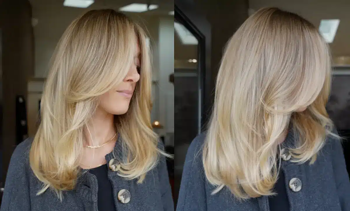 Loiro manteiga: tonalidade perfeita para cabelos grisalhos que proporciona um look jovem e radiante.