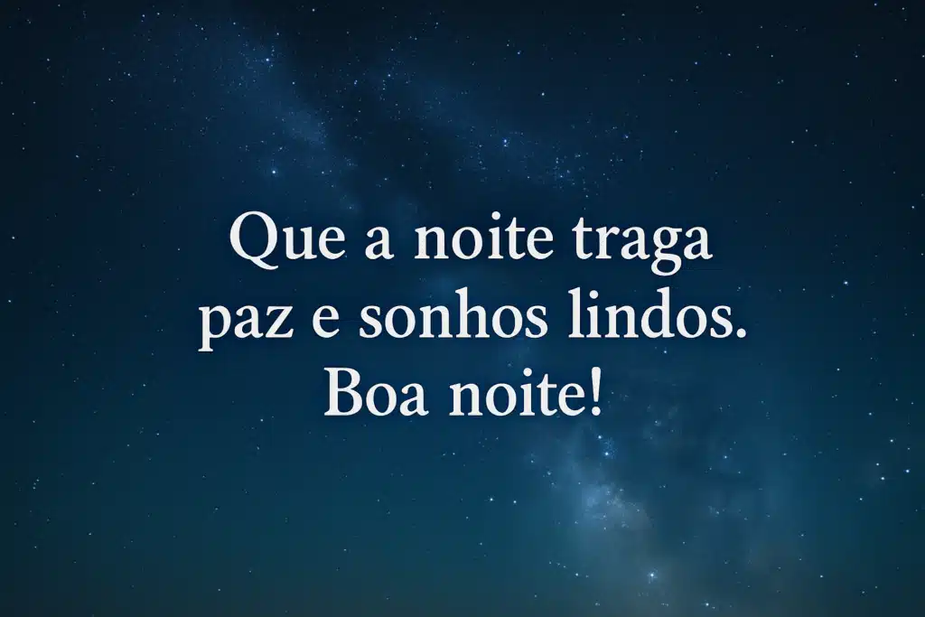 Mensagem de boa noite sobre um céu estrelado