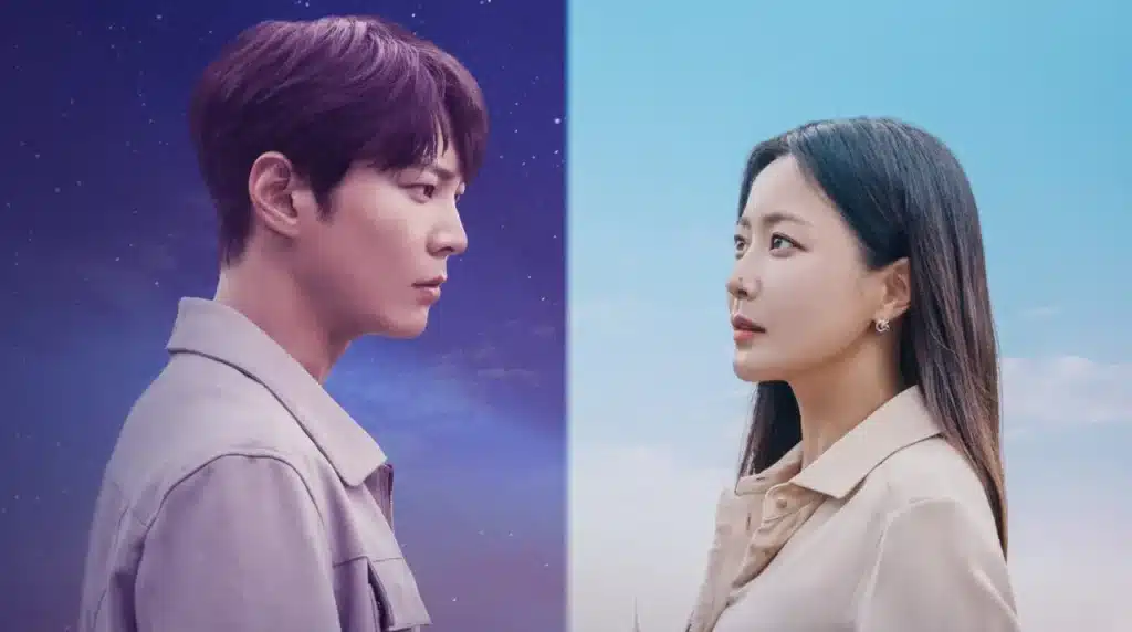 Cartaz da série Alice com os personagens You Min Hyuk e Yoon Tae Yi.