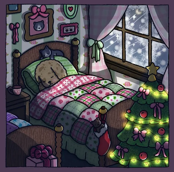 Ilustração do Bobbie Goods iluminado por luz suave, destacando a técnica de claro-escuro.