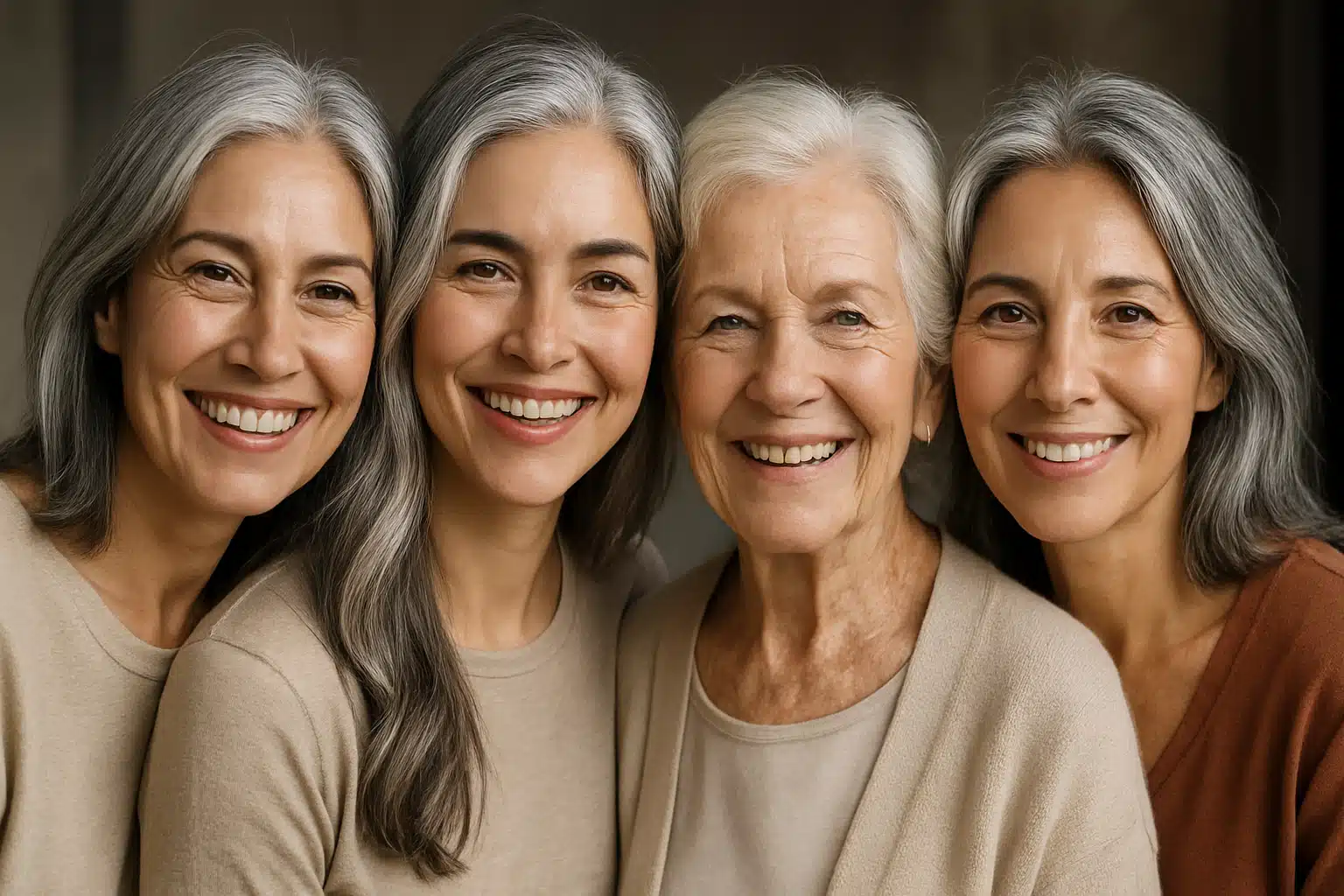 Mulheres maduras sorrindo juntas