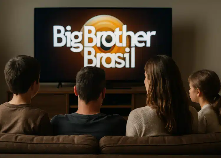Família assiste BBB na TV após participante Babu afirmar tomar banho dia sim e dia não e causar debates.