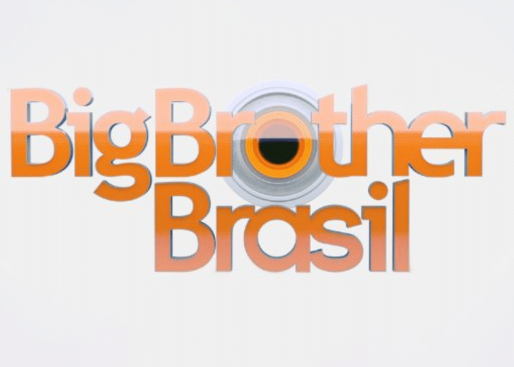 Logotipo colorido do Big Brother Brasil com destaque para uma lente de câmera