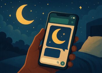 Mensagem de boa noite com lua no celular