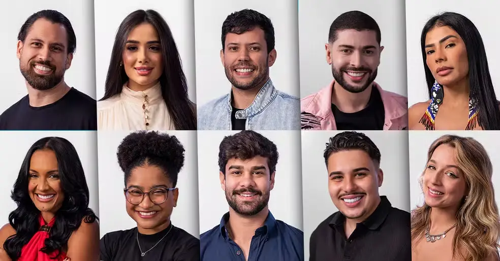 Onze participantes do Big Brother Brasil 2026 posando para fotos oficiais