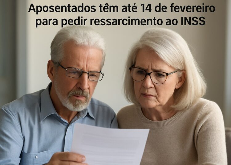 Casal de idosos lendo um documento importante.
