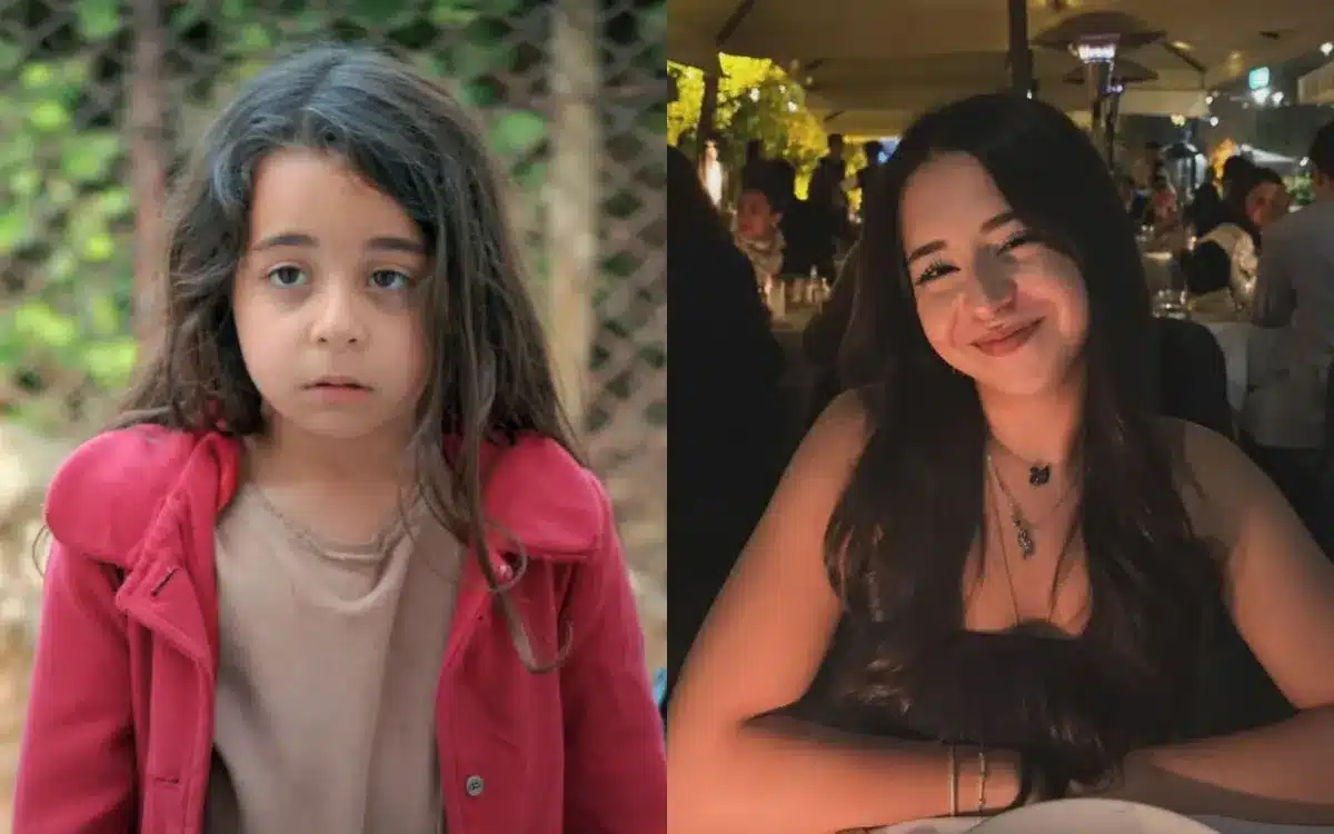 Comparação mostra Beren Gökyıldız criança na novela Mãe e a atriz atualmente aos 16 anos.