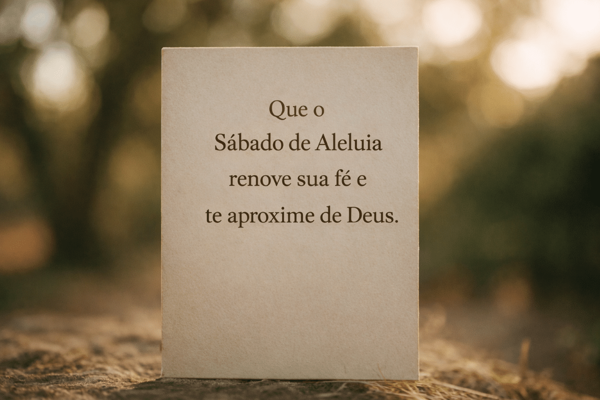 Cartão com mensagem de renovação da fé ao ar livre