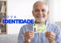 Idoso segurando documento oficial brasileiro atualizado