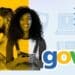 Homem e mulher jovens segurando smartphones com logo gov.br e ícones de cadeados representando verificação em duas etapas