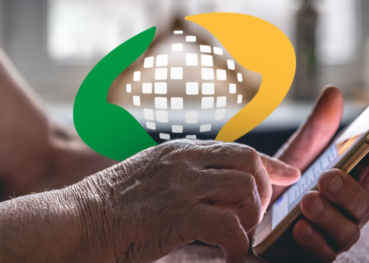 Idosa acessa serviços digitais do INSS pelo celular em ambiente residencial.